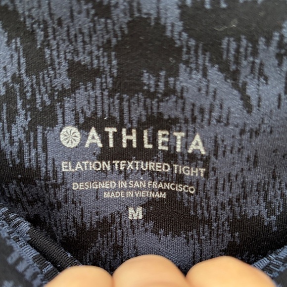 Athleta Navy and Black Elation Textured Tights - Picture 2 of 8